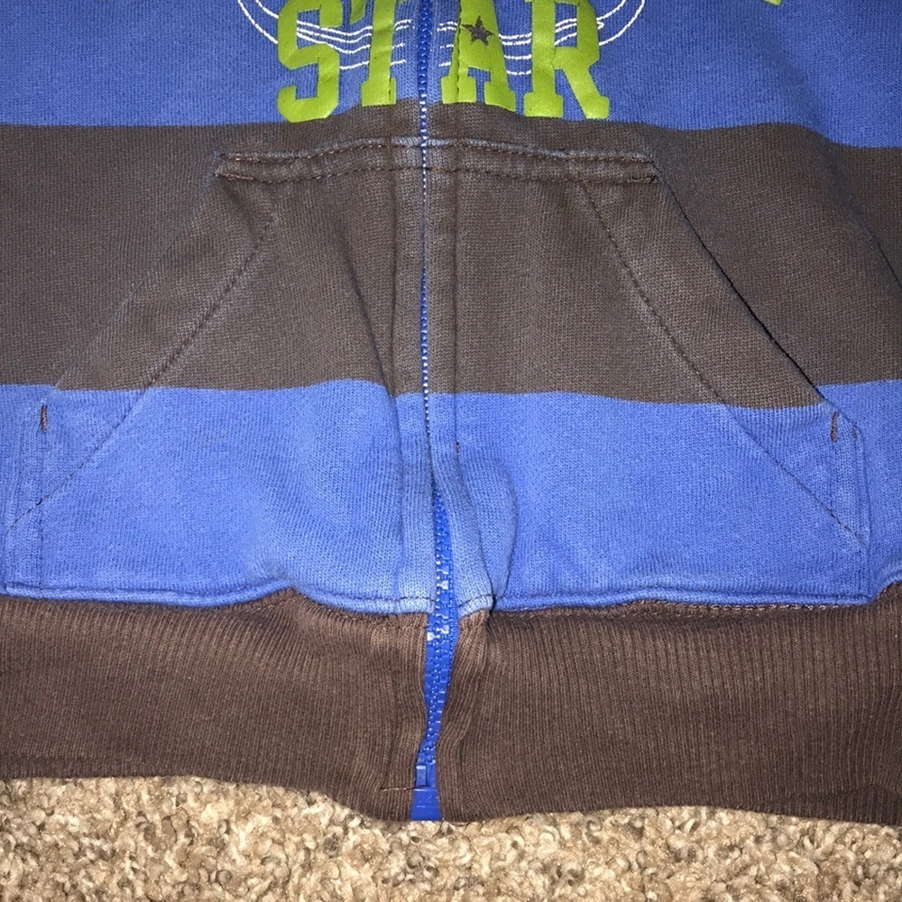 Carter’s Blue charcoal Big Stripes Zip Up Hoodie - Picture 3 of 4